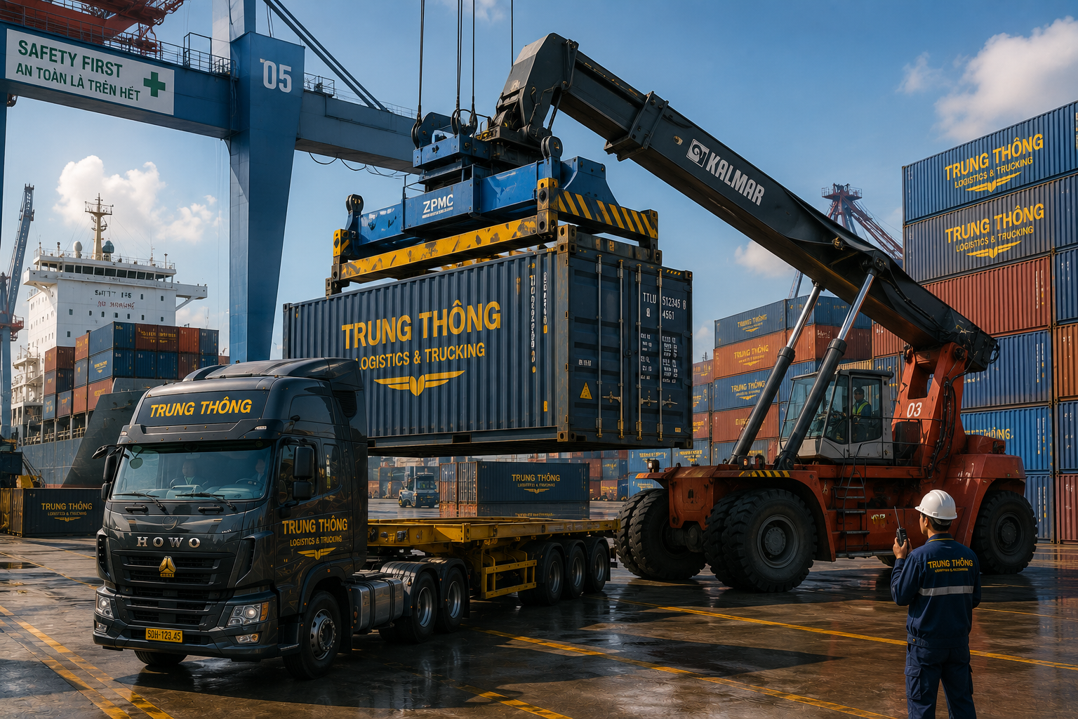 Nâng hạ container